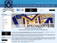 Tablet Screenshot of masonsregalia.com